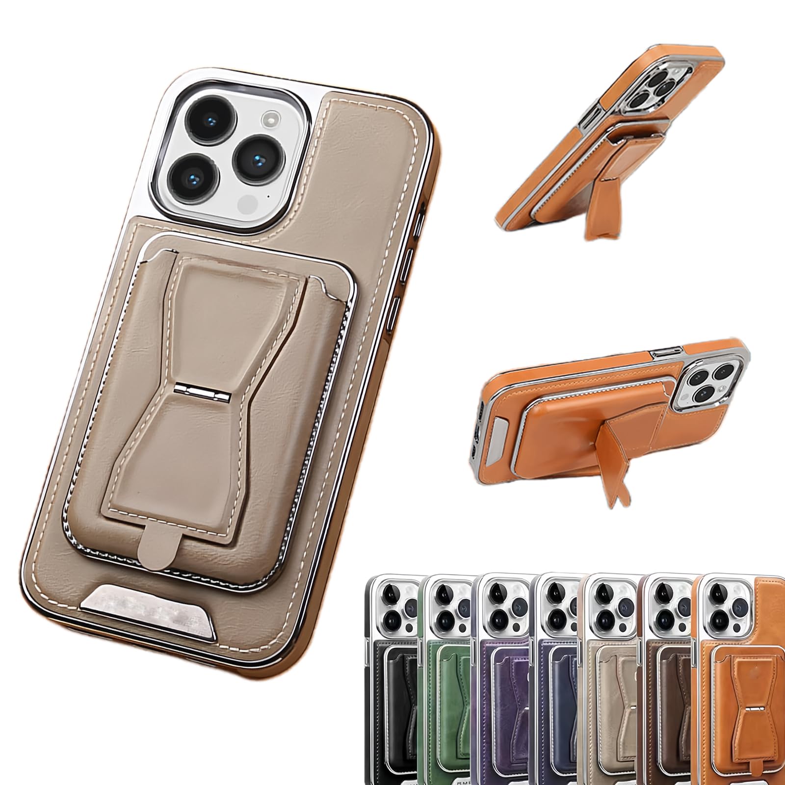 Luxury Leather For Iphone Case With Removable Magnetic Tape